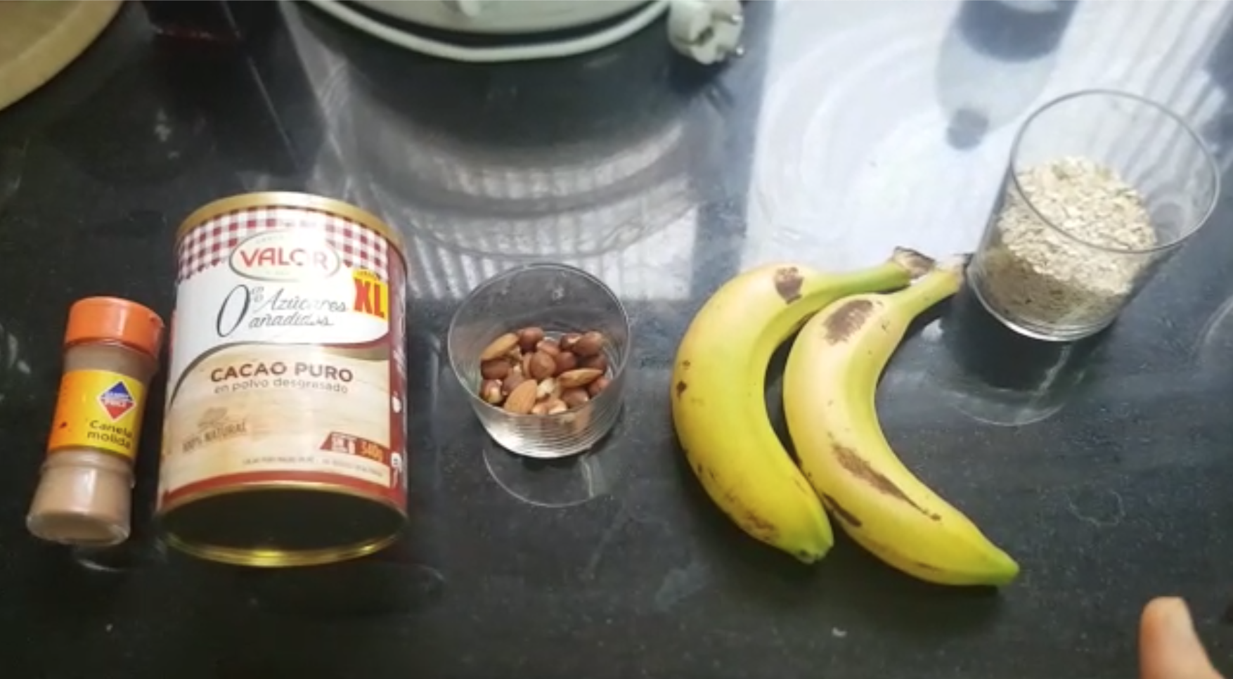 alimentos para preparar receta de galletas de avena y plátano
